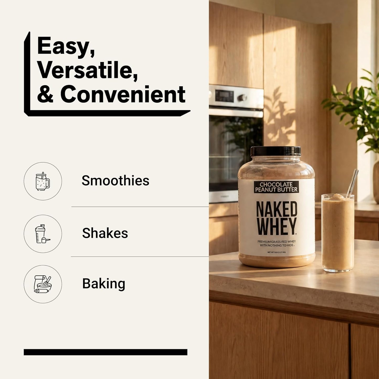 NAKED Whey 1Lb - Only 1 Ingredient, Grass Fed Whey Protein Powder, NSF Certified, Undenatured, No Gmos, No Soy, Gluten Free, Stimulate Growth, Enhance Recovery - 15 Servings
