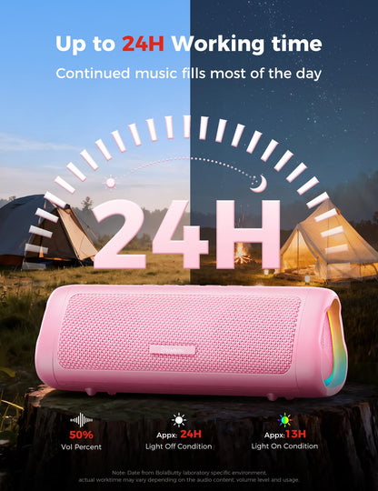 Bluetooth Speaker, 20W HD Sound, Portable Wireless, IPX5 Waterproof, Up to 24H Playtime, TWS Pairing, for Home/Party/Outdoor/Camping/Beach Essentials, Electronic Gadgets, Birthday Gift (Black)