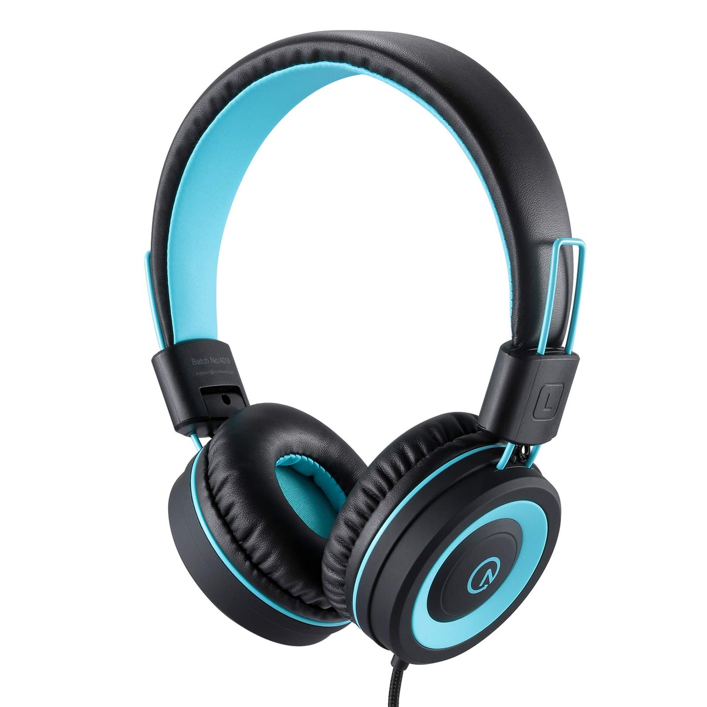 noot products K11 Kids Headphones with Wired Cord 3.5mm Jack Navy/Teal | 5ft Long Cord, Tangle Free, Foldable, Plug in On-Ear Headset for School, Classroom, Boys, Girls, Toddler Laptop Travel Tablet