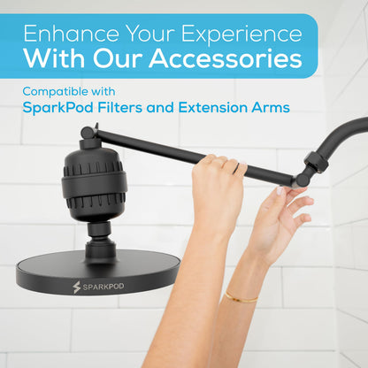 SparkPod Rain Shower Head, 6 Inch Round, Luxury Polished Chrome Finish | High Pressure Shower Heads, 90 Nozzles, Adjustable Showerhead, No Tools Needed, Universal Connection