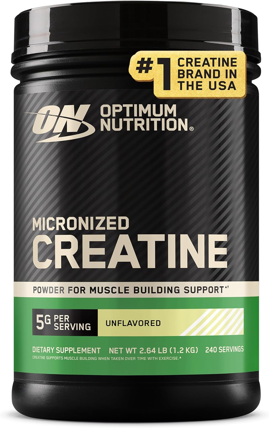 Optimum Nutrition Creatine, Micronized Creatine Monohydrate Powder, Supports Strength & Recovery, Banned Substance Tested, Unflavored, 5g per Serving, 60 Servings | 5g Micronized Creatine Monohydrate Powder Per Serving, Supports Muscle Strength & Power, E