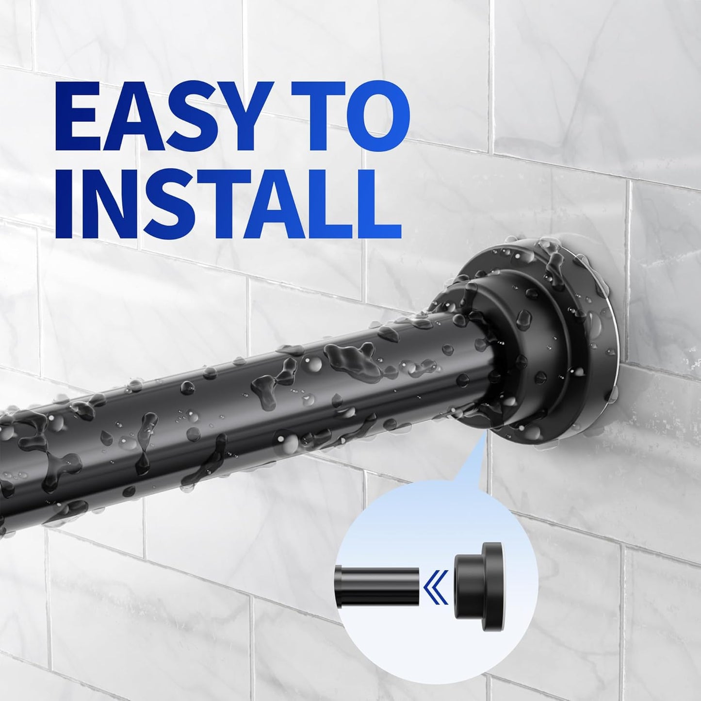 Mcrbeay Shower Curtain Rod, 1" Diameter Heavy Duty Tension Shower Rod | Adjustable 28-74 inch Non Slip No Drill Spring Tension Rod For Bathroom, Shower Stall, No Rust, Bronze