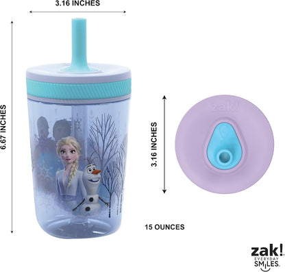 Zak Designs Sesame Street Kelso Toddler Tumblers For Travel or At Home, 15oz 2-Pack Durable Plastic Sippy Cups With Leak-Proof Design is Perfect For Kids (Elmo and Cookie Monster)