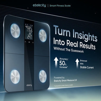 Etekcity Smart Scale for Body Weight, Body Fat and BMI, FSA Eligible | HSA Eligible, Bathroom Scale with Muscle Mass, Accurate Bluetooth App Sync, LED Display and Tempered Glass
