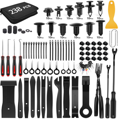 GOOACC 240PCS Bumper Retainer Clips Car Plastic Rivets Fasteners Push Retainer Kit 12 Popular Sizes Auto Push Pin Rivets Set -Door Trim Panel Fender Clips for GM Ford Toyota Honda Chrysler