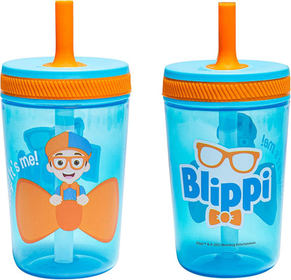 Zak Designs Sesame Street Kelso Toddler Tumblers For Travel or At Home, 15oz 2-Pack Durable Plastic Sippy Cups With Leak-Proof Design is Perfect For Kids (Elmo and Cookie Monster)
