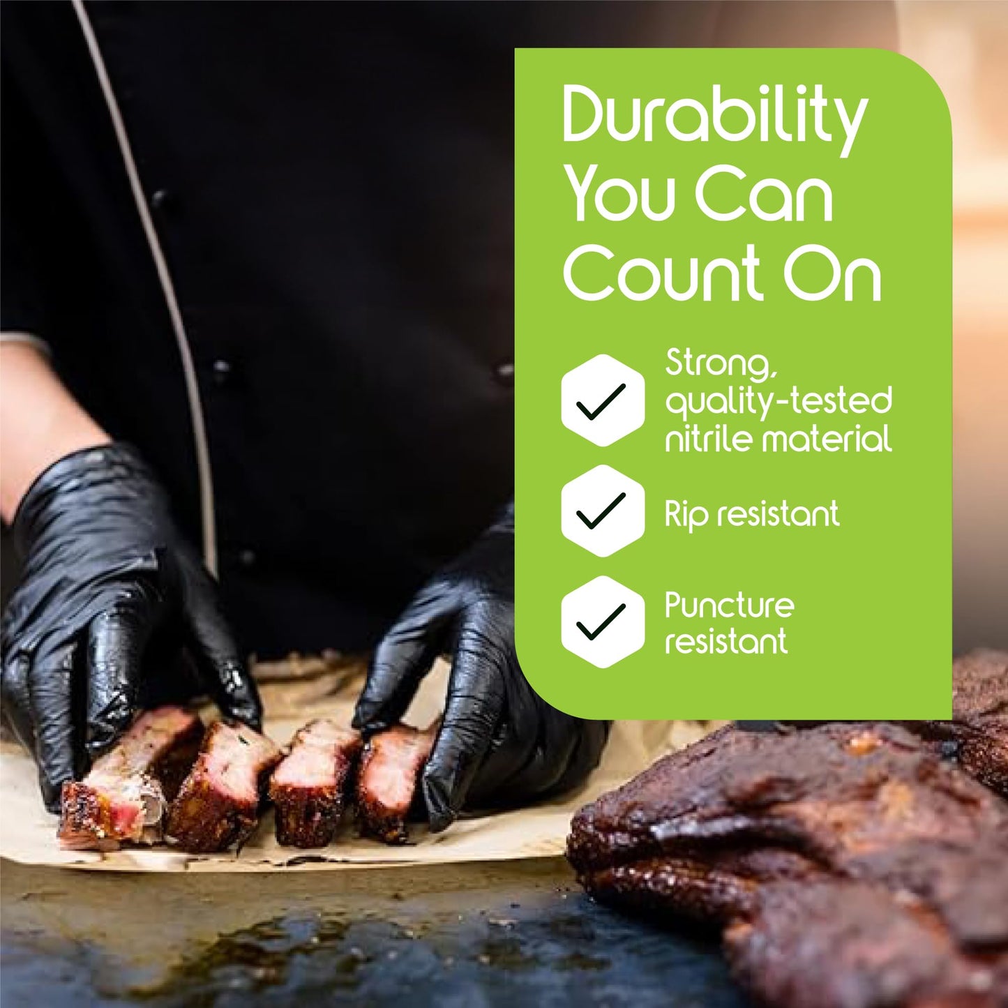 Inspire Black Nitrile Disposable Gloves | 4.5 Nitrile Disposable Safety Medical Cooking Cleaning Gloves