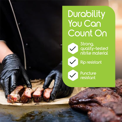 Inspire Black Nitrile Disposable Gloves | 4.5 Nitrile Disposable Safety Medical Cooking Cleaning Gloves