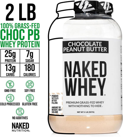 NAKED Whey 1Lb - Only 1 Ingredient, Grass Fed Whey Protein Powder, NSF Certified, Undenatured, No Gmos, No Soy, Gluten Free, Stimulate Growth, Enhance Recovery - 15 Servings