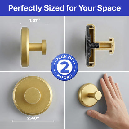 HOME SO Suction Cup Hooks for Shower & Bathroom Towel Holder 2-Pack Black | Waterproof Rustproof Organizer Hook Hanging Loofah Robe Coat Bath Accessories on Tile Glass Door Mirror + Optional 3M Disc