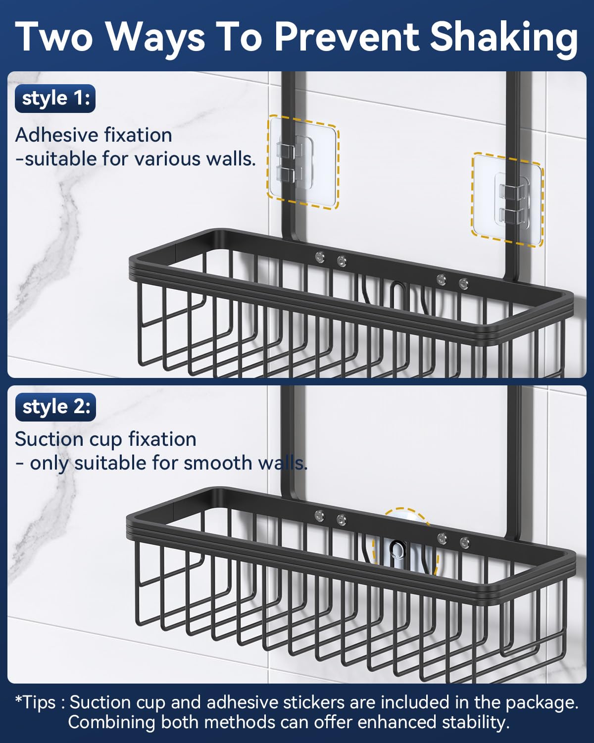 Never Rust Shower Caddy Hanging, Aluminum Shower Racks for Inside Shower, 3-Tier Shower Organizer Hanging Over Shower Head with Hooks and Soap Holder, Rose Gold