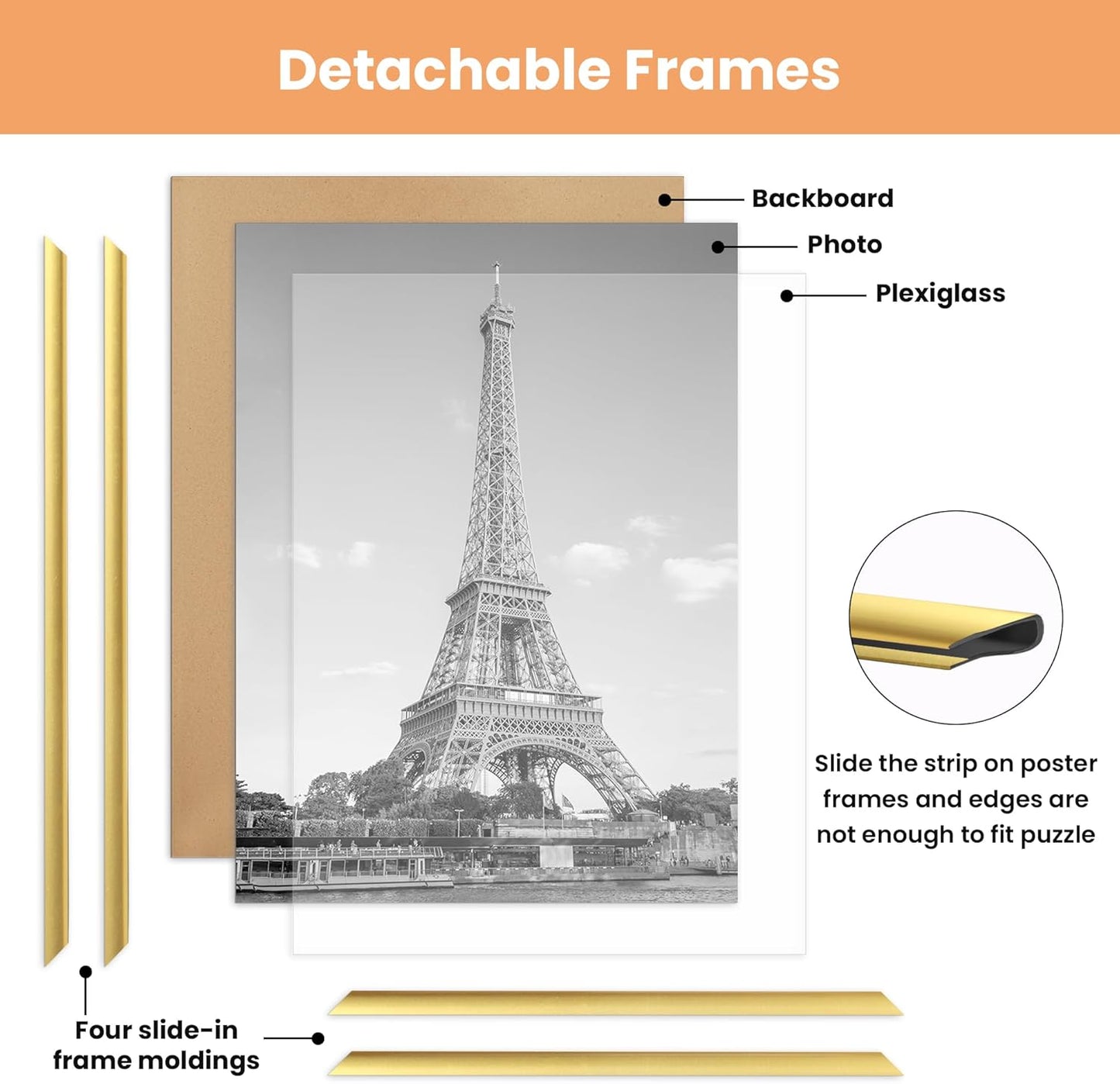 upsimples 12x16 Poster Frame, Easy Slide-In Assembly, Black, 3 Pack | Gallery Wall 12 x 16 Picture Frames Set for Family, Wedding, Christmas, Easy to Change Photos