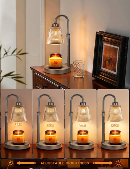 Candle Warmer Lamp with Timer Home Decor Birthday Gifts for Women | Dimmable Candle Warmer for Jar Candles, Height Adjustable Wax Melts Warmer,Room Decor House Warming Gifts New