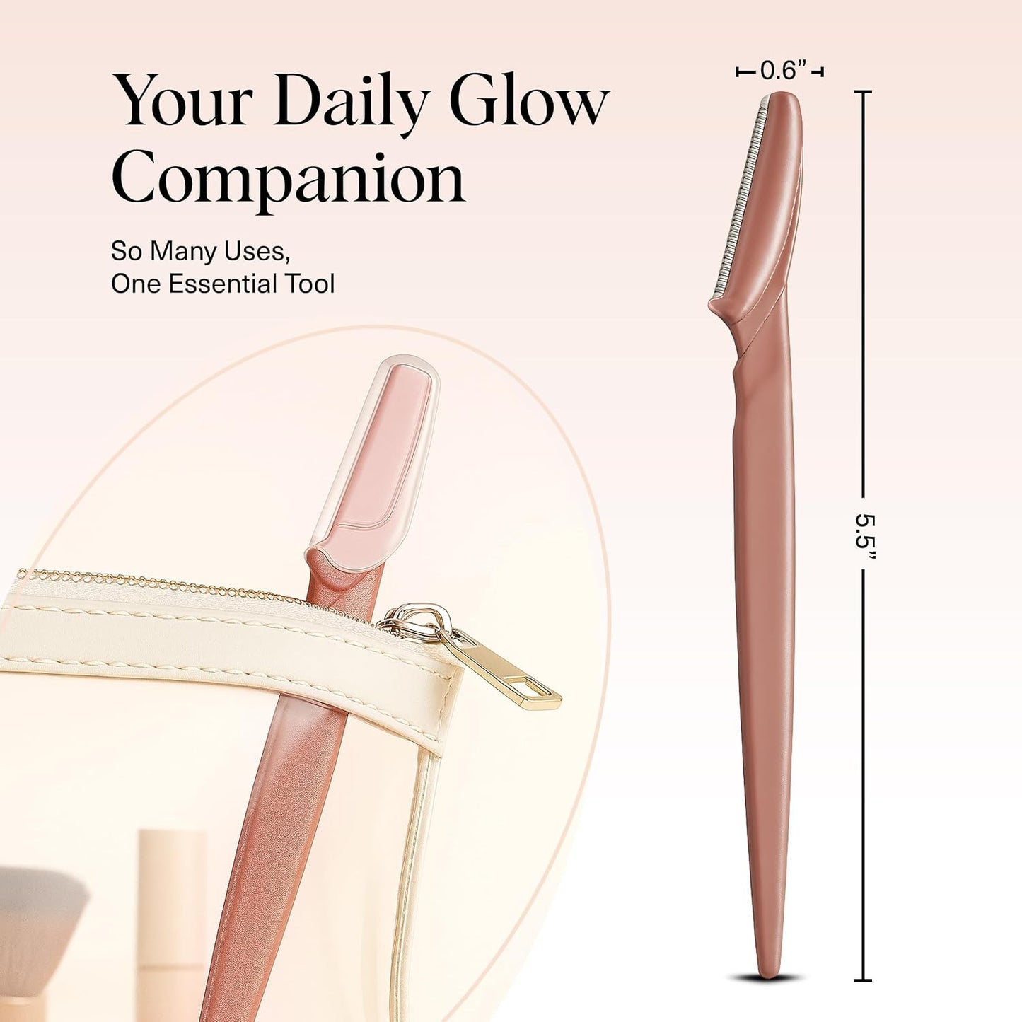 Kitsch Dermaplane Razor for Women Face – Terracotta, 12 pcs | Face Razors for Women & Men, Eyebrow Razor & Face Shaver – Exfoliating Facial Razor & Dermaplaner as Tool for Smoother Skin