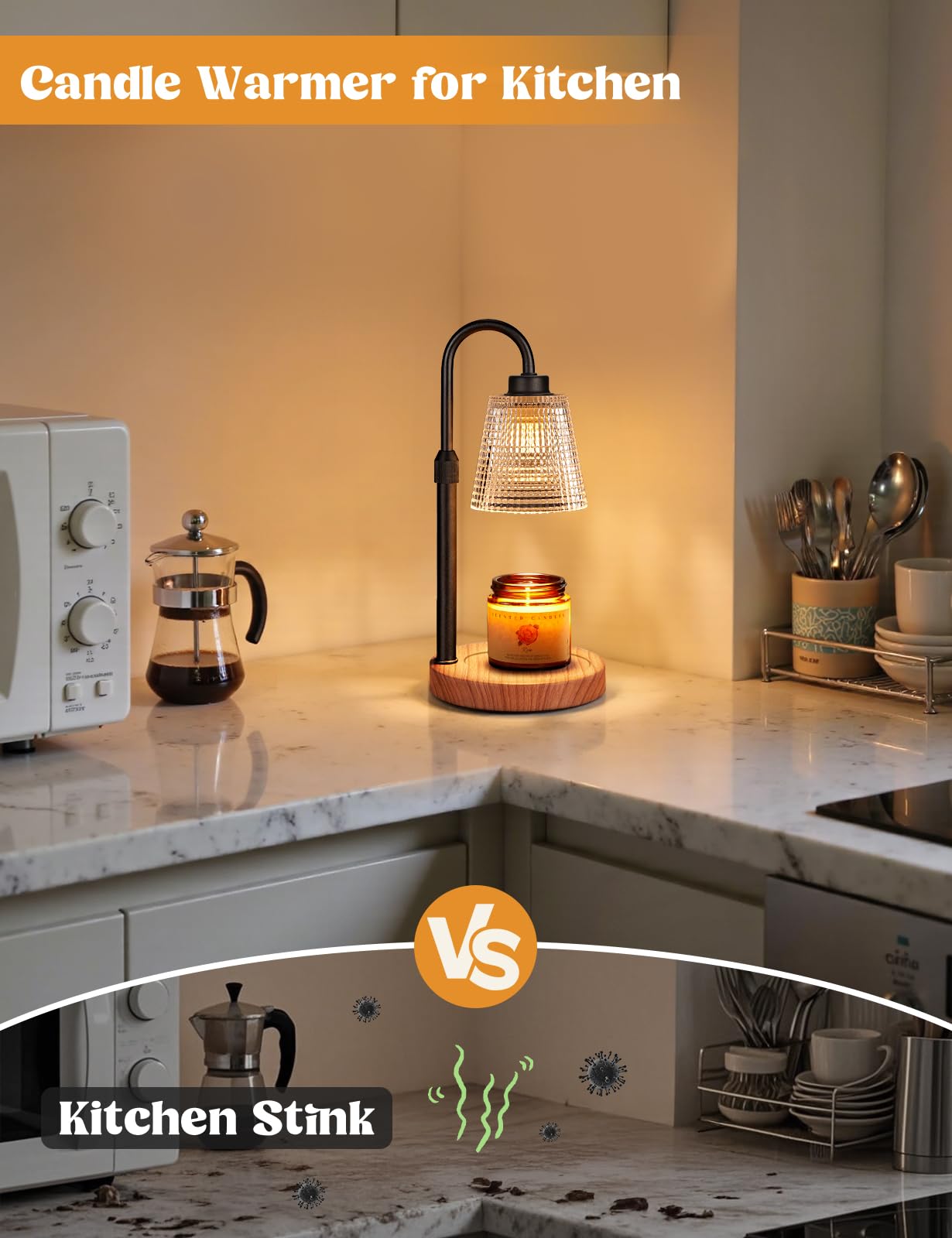 Candle Warmer Lamp with Timer Home Decor Birthday Gifts for Women | Dimmable Candle Warmer for Jar Candles, Height Adjustable Wax Melts Warmer,Room Decor House Warming Gifts New