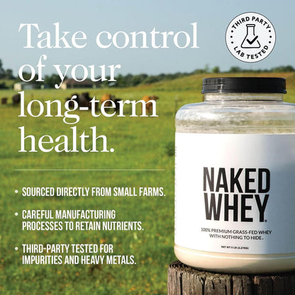 NAKED Whey 1Lb - Only 1 Ingredient, Grass Fed Whey Protein Powder, NSF Certified, Undenatured, No Gmos, No Soy, Gluten Free, Stimulate Growth, Enhance Recovery - 15 Servings