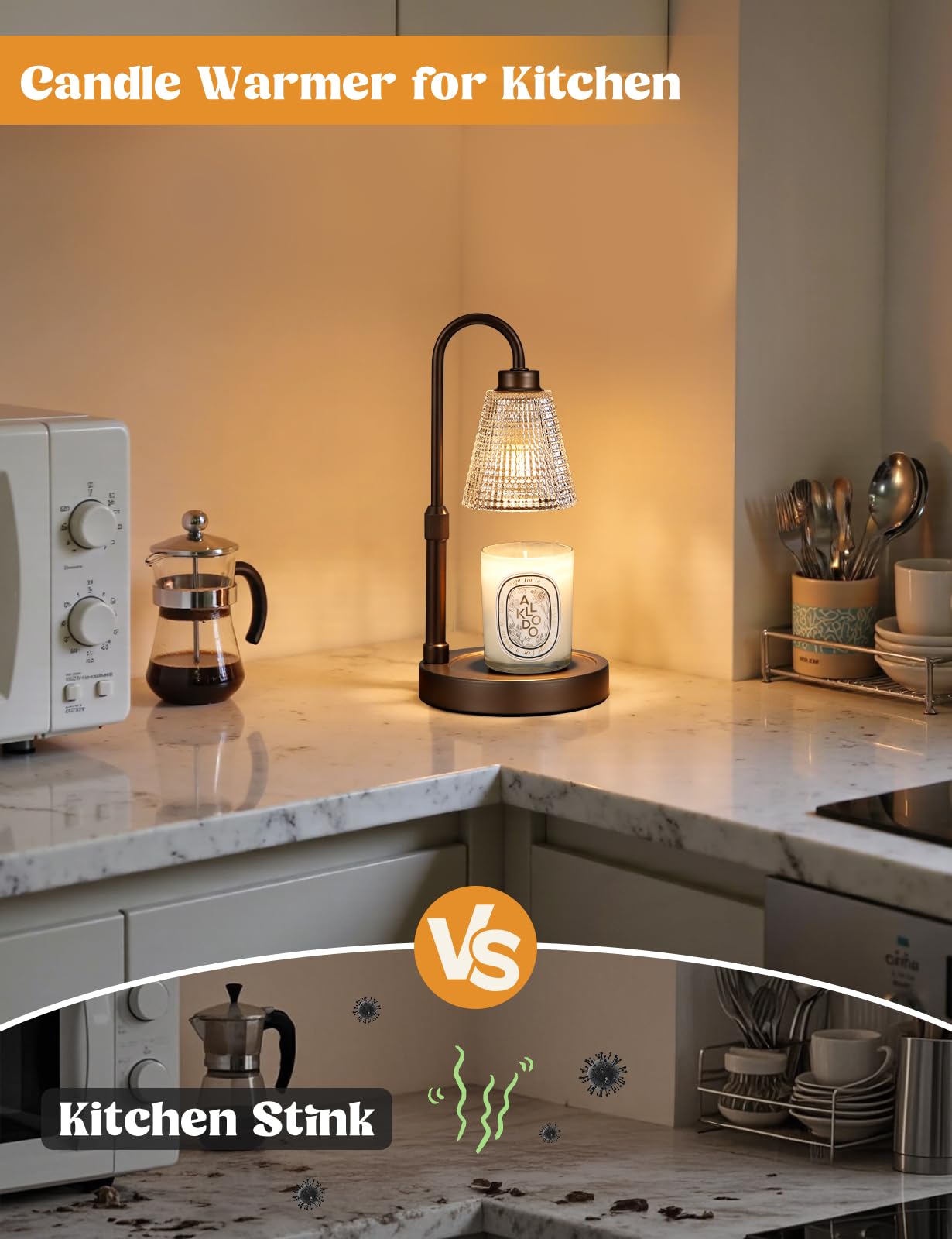 Candle Warmer Lamp with Timer Home Decor Birthday Gifts for Women | Dimmable Candle Warmer for Jar Candles, Height Adjustable Wax Melts Warmer,Room Decor House Warming Gifts New