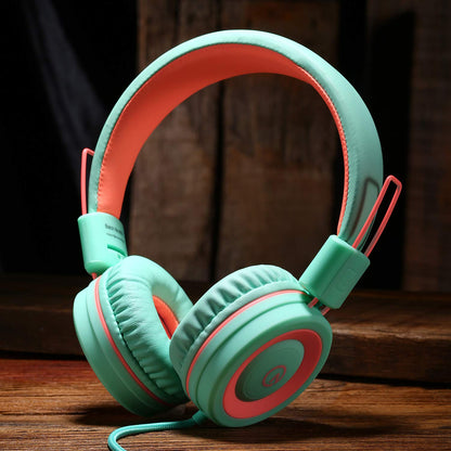 noot products K11 Kids Headphones with Wired Cord 3.5mm Jack Navy/Teal | 5ft Long Cord, Tangle Free, Foldable, Plug in On-Ear Headset for School, Classroom, Boys, Girls, Toddler Laptop Travel Tablet