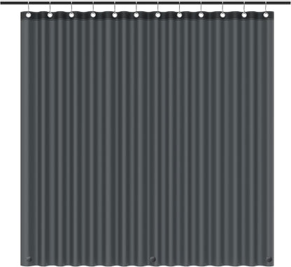 EHZNZIE White Shower Curtain Liner 72x72, PEVA Waterproof Bath Curtain, No Chemical Smell, 3 Weighted Magnets, Durable with Rustproof Metal Grommets
