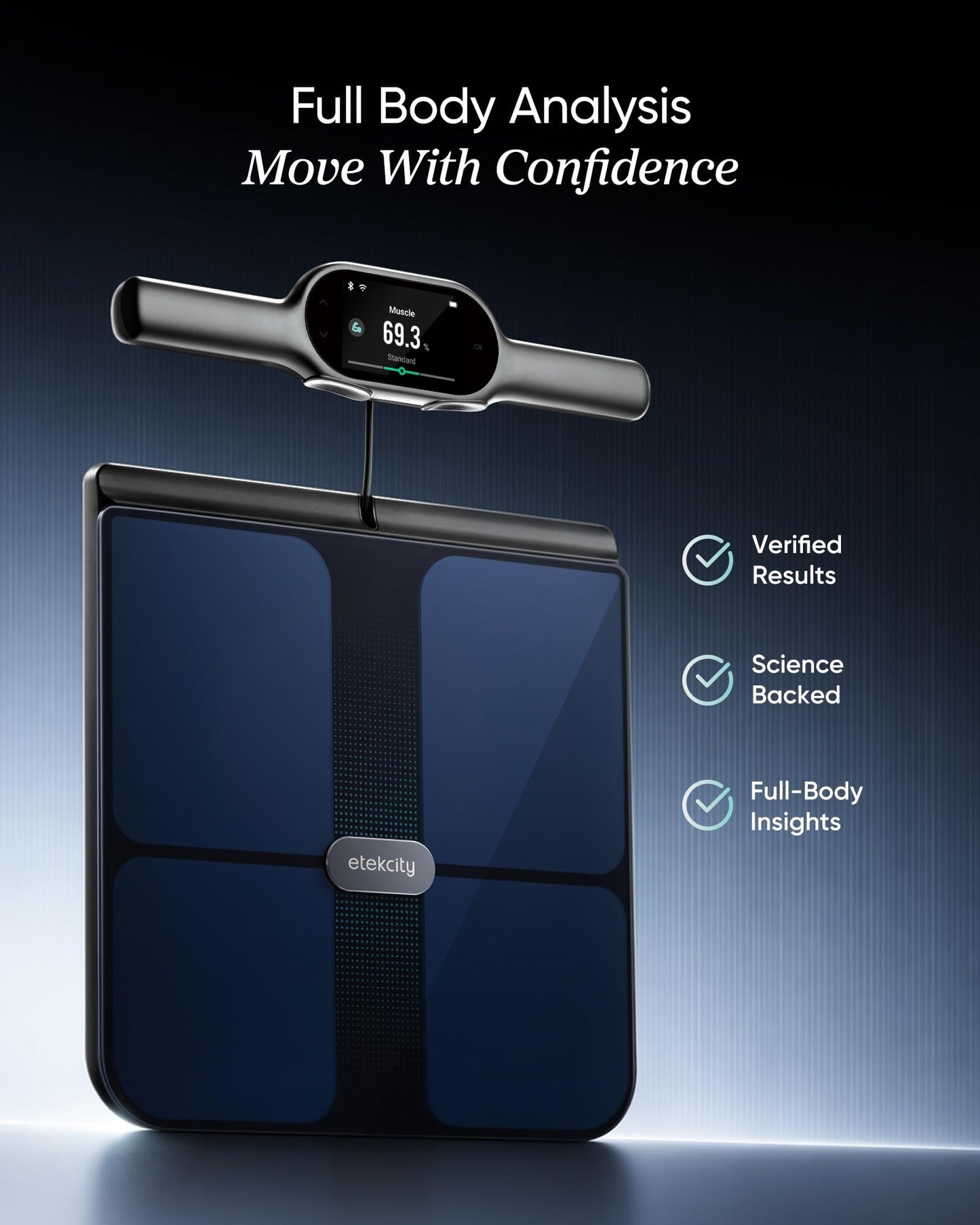 Etekcity Smart Scale for Body Weight, Body Fat and BMI, FSA Eligible | HSA Eligible, Bathroom Scale with Muscle Mass, Accurate Bluetooth App Sync, LED Display and Tempered Glass