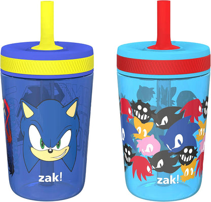 Zak Designs Sesame Street Kelso Toddler Tumblers For Travel or At Home, 15oz 2-Pack Durable Plastic Sippy Cups With Leak-Proof Design is Perfect For Kids (Elmo and Cookie Monster)