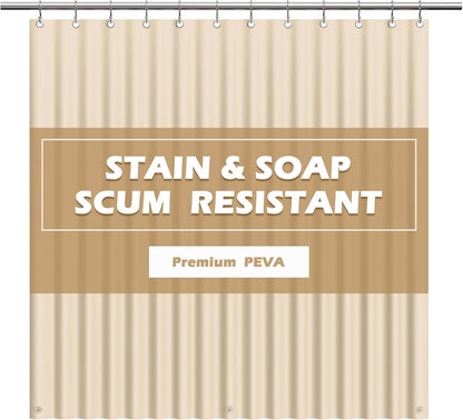 EHZNZIE White Shower Curtain Liner 72x72, PEVA Waterproof Bath Curtain, No Chemical Smell, 3 Weighted Magnets, Durable with Rustproof Metal Grommets
