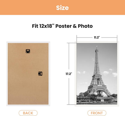 upsimples 12x16 Poster Frame, Easy Slide-In Assembly, Black, 3 Pack | Gallery Wall 12 x 16 Picture Frames Set for Family, Wedding, Christmas, Easy to Change Photos