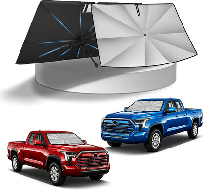 KUST Windshield Sun Shade for Toyota Tacoma Accessories 2016-2025 2026 2Dr 4Dr Pickup Truck, Custom Fit Car Front Window Sunshade Sun Visor Protector Foldable Blocks UV Rays Keep Car Cooler