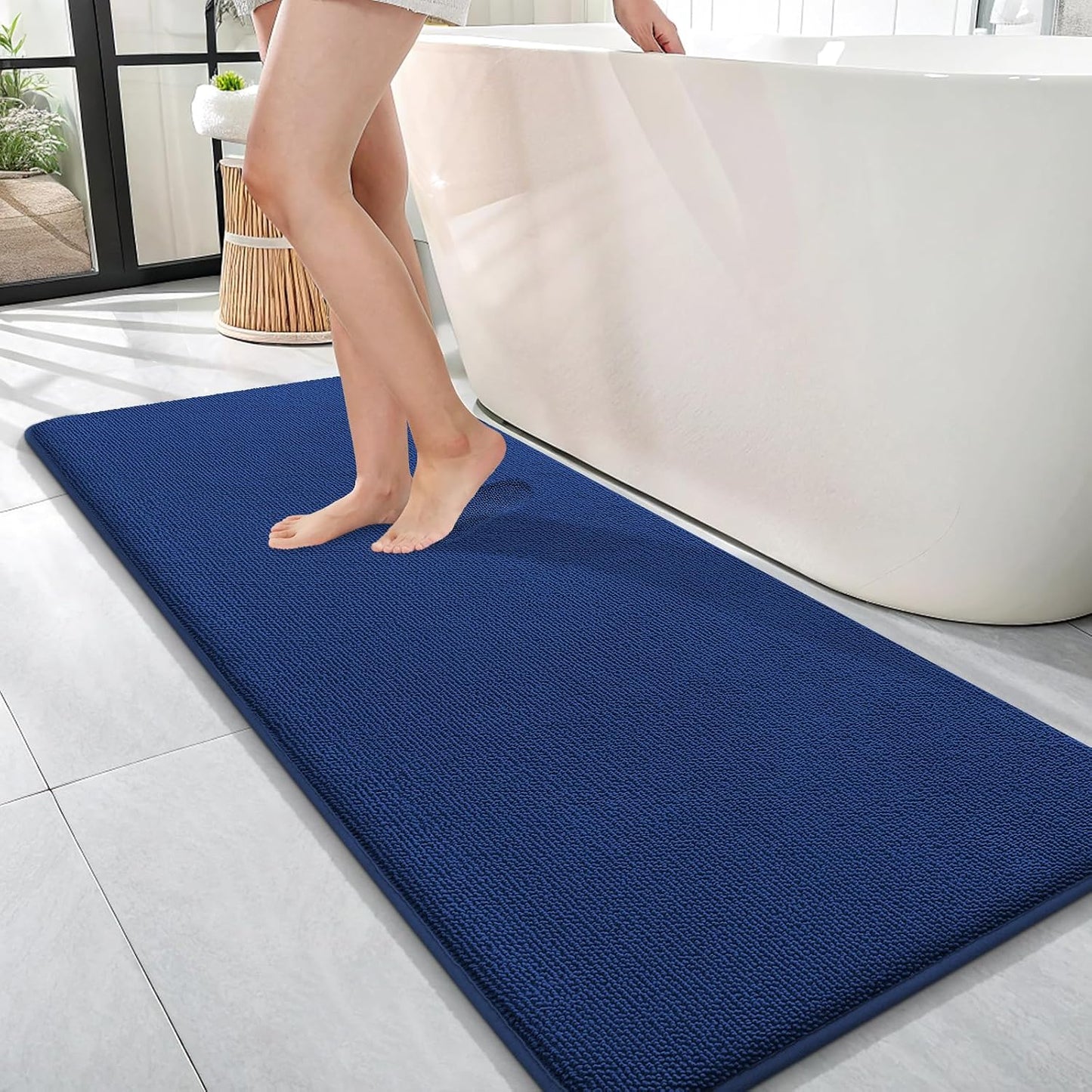 OLANLY Thick Memory Foam Bathroom Rugs 30x20, Soft Absorbent Bath Mat, Teal | Quick Dry Bath Rugs, Non-Slip Carpet, Machine Washable Mats for Bathroom Floor, Tub and Shower, Home Decor Accessories