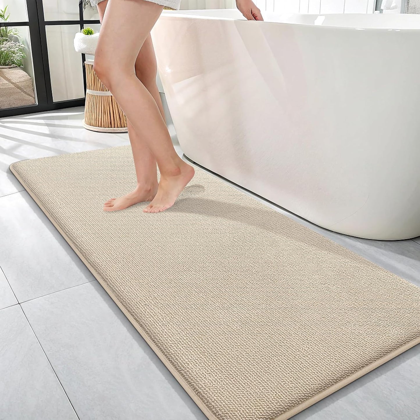 OLANLY Thick Memory Foam Bathroom Rugs 30x20, Soft Absorbent Bath Mat, Teal | Quick Dry Bath Rugs, Non-Slip Carpet, Machine Washable Mats for Bathroom Floor, Tub and Shower, Home Decor Accessories