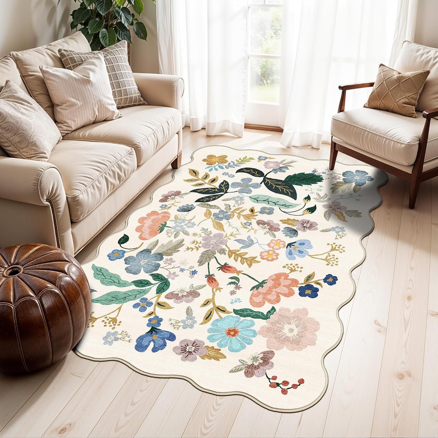 2x6 Hallway Washable Runner Rug : Vintage Soft Kitchen Laundry Runner with Non Slip Backing Farmhouse Entryway Living Room Floor Mat Stain Resistant Carpet for Bedroom Bathroom Distressed Beside Rug