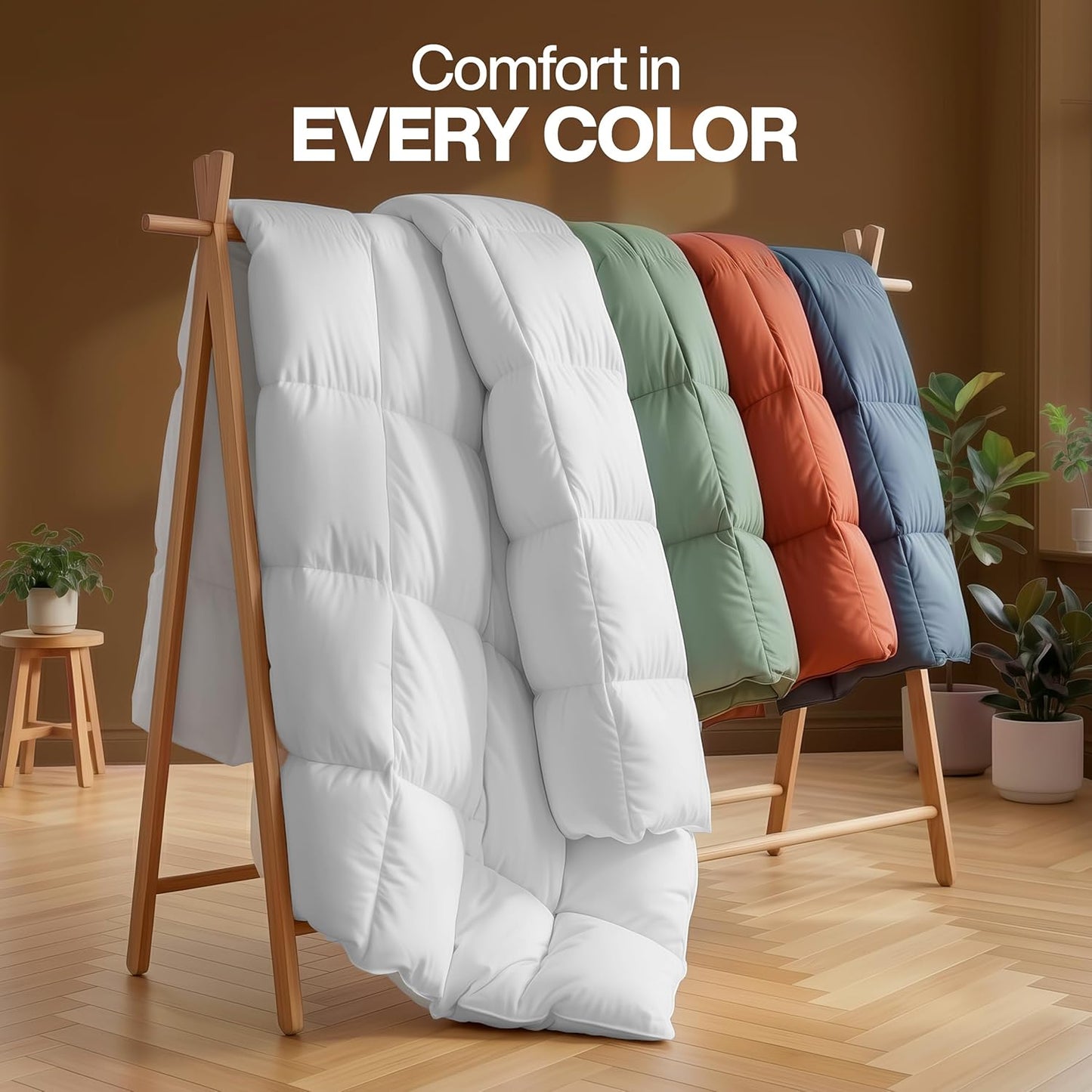 Utopia Bedding Queen Comforter 2 Pack, Duvet Insert, White, 88 x 88 Inches | Soft and Fluffy Down Alternative Bed Comforter, All Season, Breathable, Corner Tabs, Box Stitched, Durable, Machine Washable