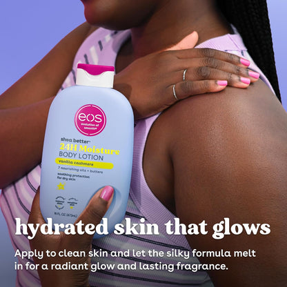 eos Shea Better Body Lotion- Vanilla Cashmere, 24-Hour Moisture, 16 fl oz