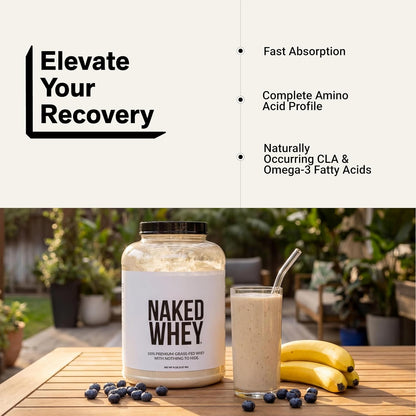 NAKED Whey 1Lb - Only 1 Ingredient, Grass Fed Whey Protein Powder, NSF Certified, Undenatured, No Gmos, No Soy, Gluten Free, Stimulate Growth, Enhance Recovery - 15 Servings