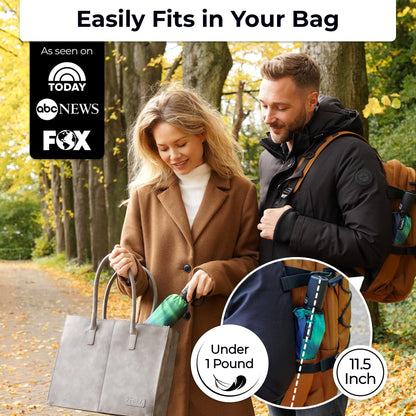 Strongest Windproof Travel Umbrella (Compact, 100MPH Wind-Tested), Light, Portable, One-Handed Use, Automatic Folding Rain Umbrella, Durable, Premium Grip, Fits Car & Backpack