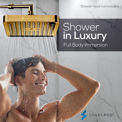 SparkPod Rain Shower Head, 6 Inch Round, Luxury Polished Chrome Finish | High Pressure Shower Heads, 90 Nozzles, Adjustable Showerhead, No Tools Needed, Universal Connection