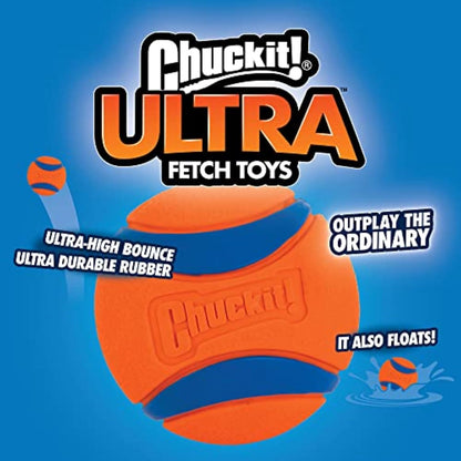 Chuckit! Ultra Ball Dog Toy, Durable Rubber, Medium 2.5-in, 2 Pack | Made from Durable Rubber with an Extra-Thick Core, This Bouncy Fetch Ball Floats in Water for Lasting Games of Fetch