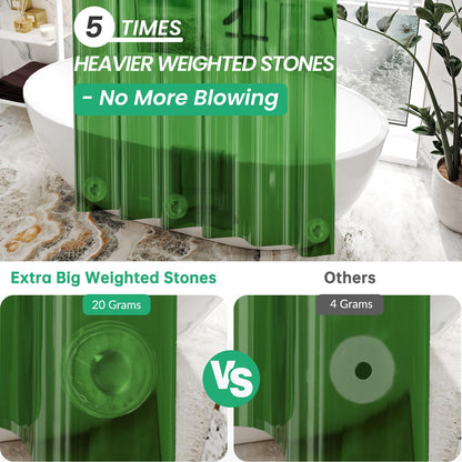 AmazerBath Plastic Shower Curtain Clear Premium PEVA, Clear Shower Curtain Heavy Duty 8G, Weighted Shower Curtains for Bathroom Accessories with 3 Big Stones and 12 Rustproof Grommets, 72x72 Inches