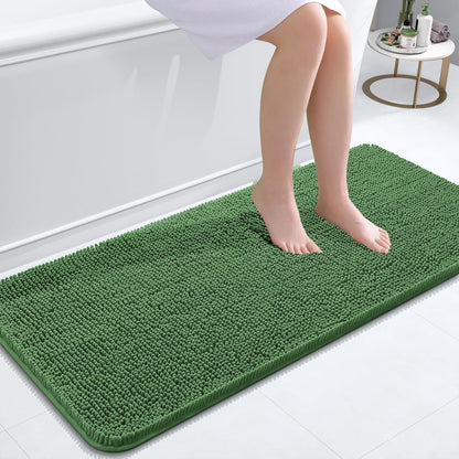 OLANLY Bathroom Rugs 30x20, Extra Soft Absorbent Chenille Bath Rugs | Grey, Quick-Drying Rubber Backing, Machine Washable Bath Mat for Bathroom Floor, Tub and Shower, Home Decor Accessories