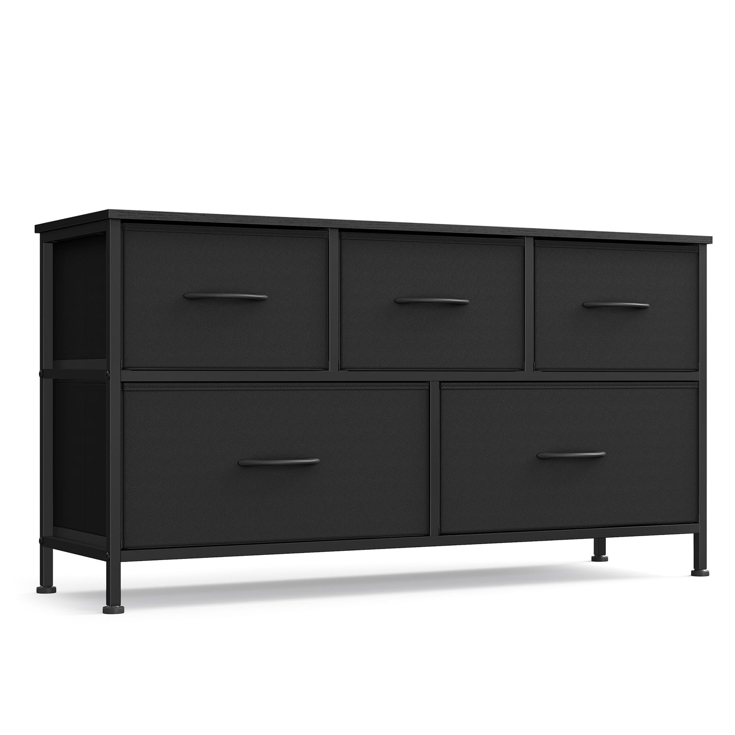 SONGMICS BELLAH Collection - Dresser for Bedroom, Chest of Drawers, Storage Organizer Unit, Closet, Entryway, Steel, 4 Drawers, Modern, Ink Black and Ebony Black ULGS314B01S