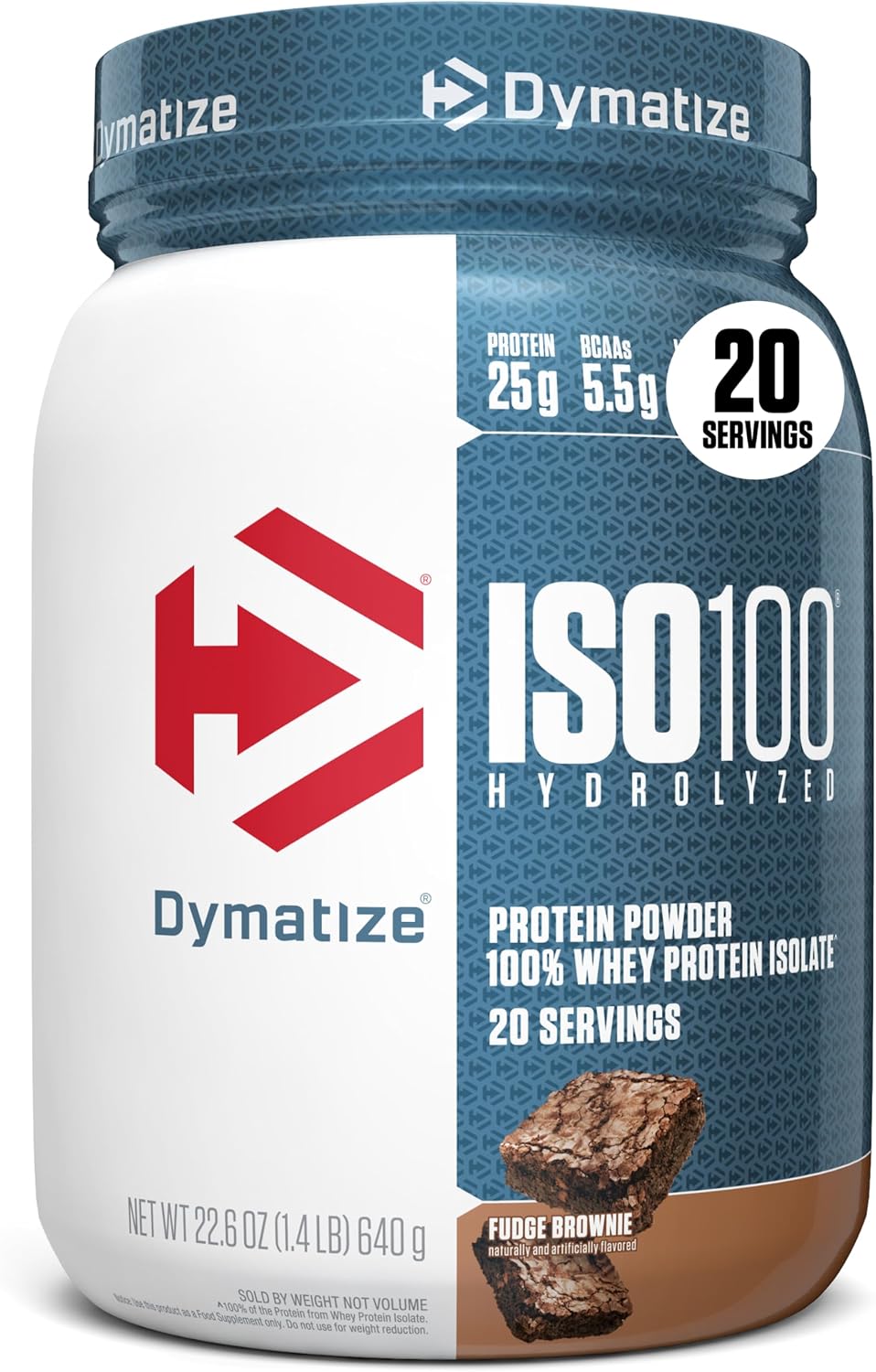 Dymatize ISO100 Protein Powder, 100% Whey Isolate, Cookies & Cream | 25g Protein, Hydrolyzed, Fast-Absorbing, Supports Muscle Health, 5.5g BCAAs, Gluten-Free, 20 Servings, 1.3 lb