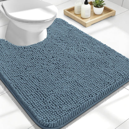 OLANLY Bathroom Rugs 30x20, Extra Soft Absorbent Chenille Bath Rugs | Grey, Quick-Drying Rubber Backing, Machine Washable Bath Mat for Bathroom Floor, Tub and Shower, Home Decor Accessories