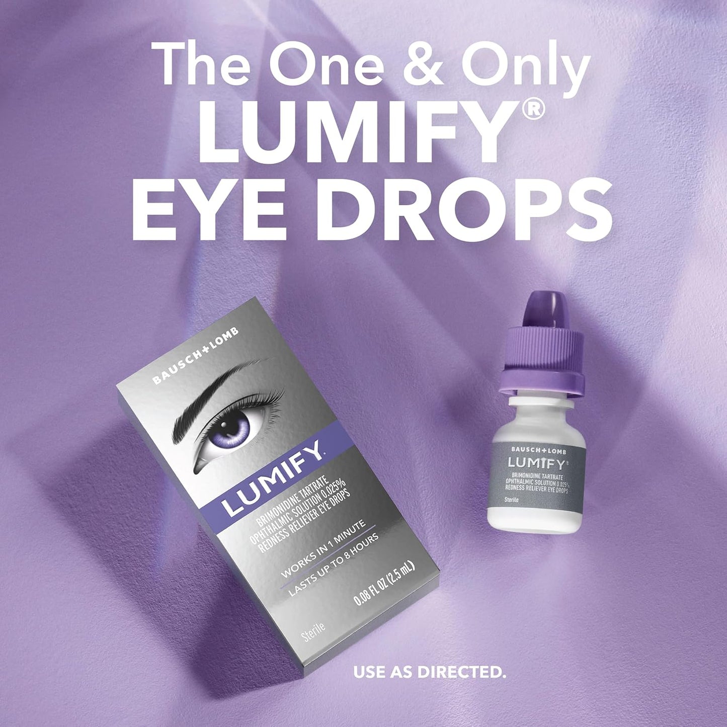 Lumify Redness Relief Eye Drops, Whiter & Brighter Looking Eyes, 0.25 oz | Works in 1 minute, lasts up to 8 hours, For Whiter & Brighter Looking Eyes, 1 bottle