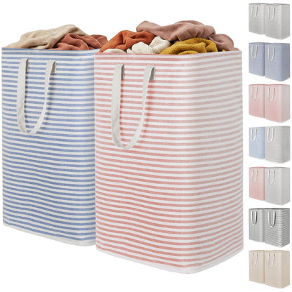 Lifewit 2 Pack Laundry Basket 80L Each, Collapsible Clothes Hamper with Reinforced Handles, Freestanding Waterproof Design for Bedroom and Laundry Room, Grey 160L Total