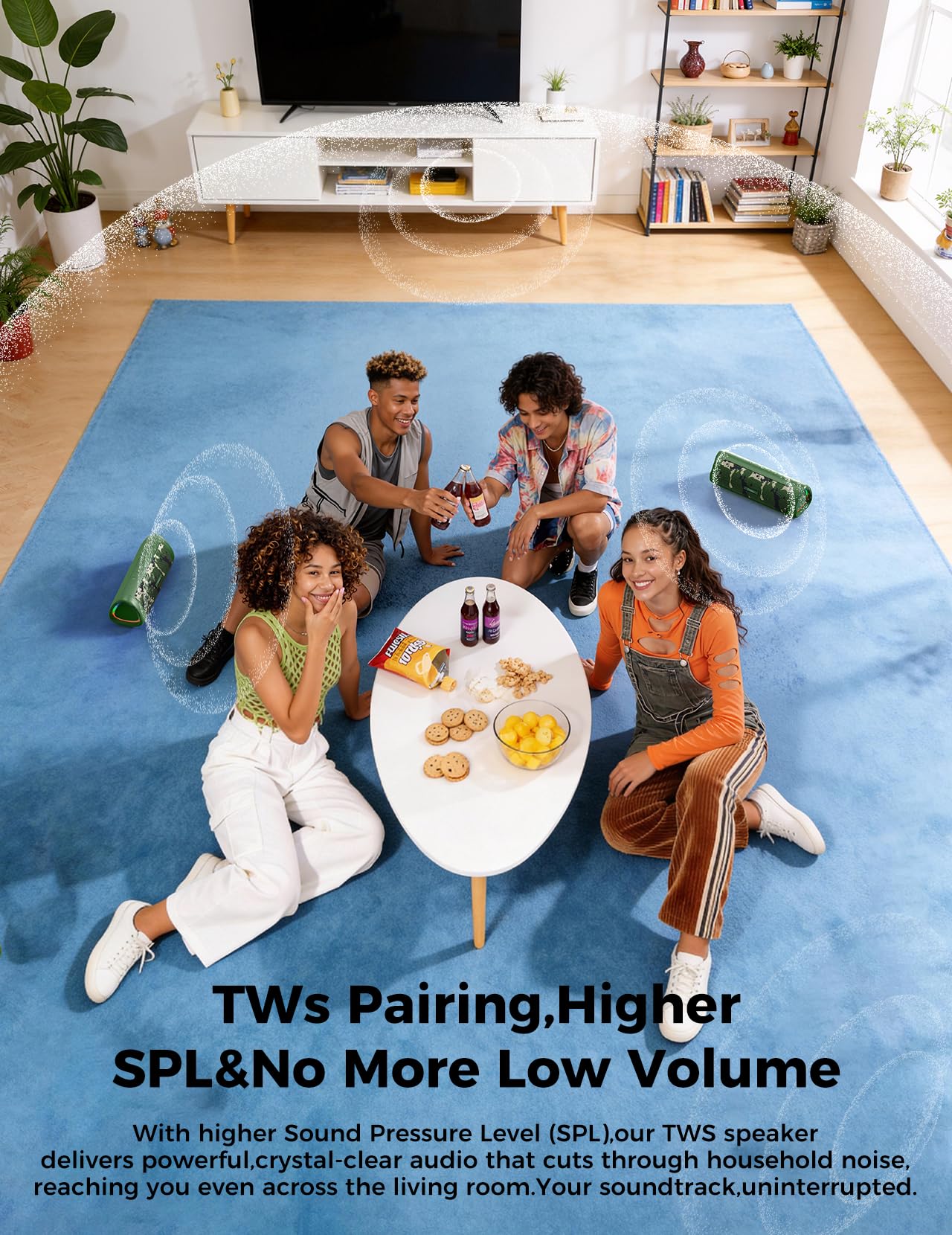 Bluetooth Speaker, 20W HD Sound, Portable Wireless, IPX5 Waterproof, Up to 24H Playtime, TWS Pairing, for Home/Party/Outdoor/Camping/Beach Essentials, Electronic Gadgets, Birthday Gift (Black)