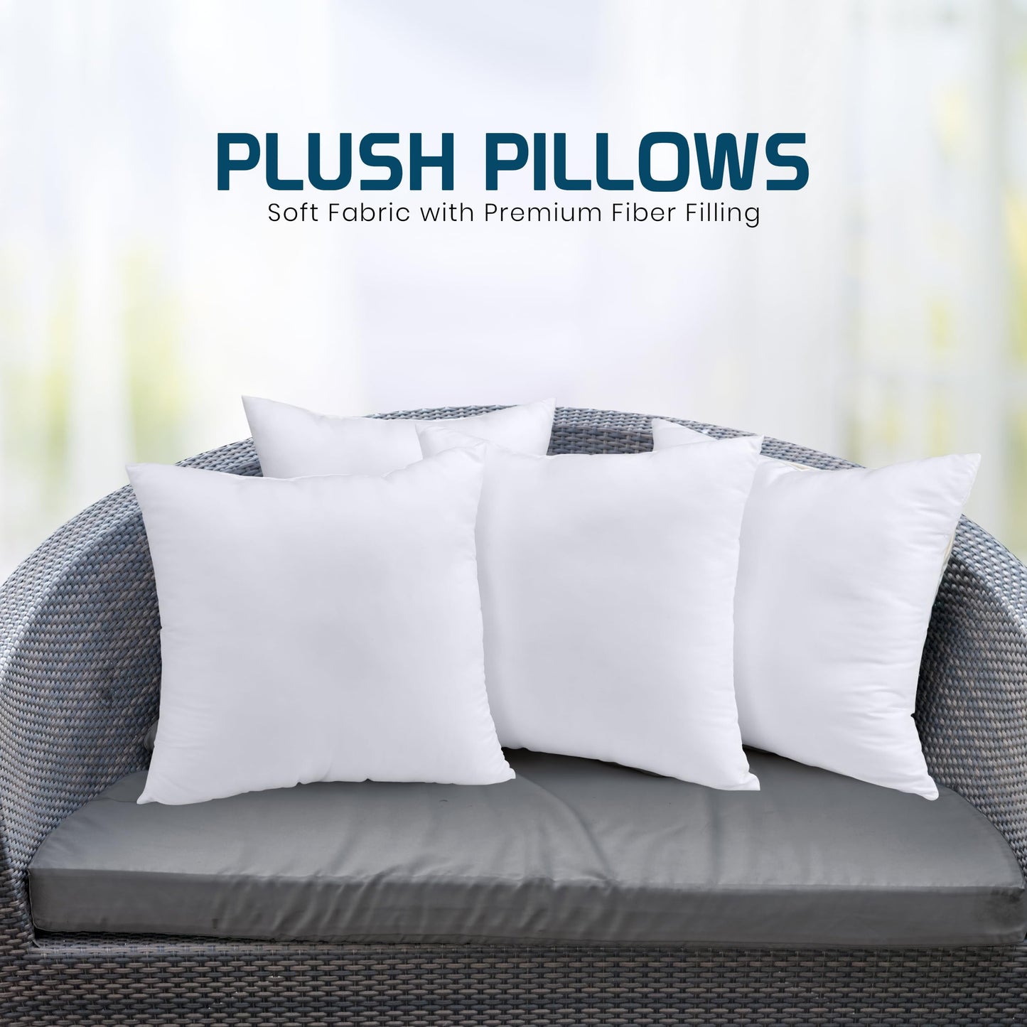 Utopia Bedding Throw Pillows, Decorative 18x18 Pillow Inserts, Set of 4 | Down alternative pillow insert with plush fluffy fill for beds sofas couches and chairs. Suitable for indoor outdoor use.