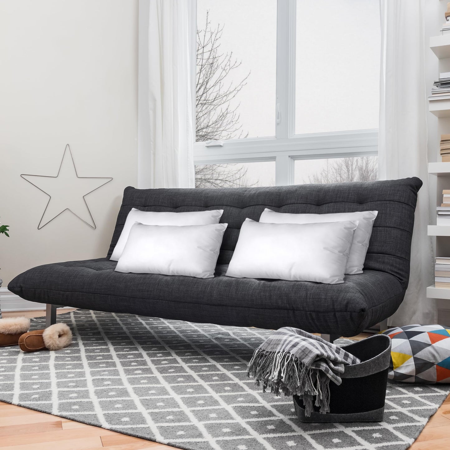 Utopia Bedding Throw Pillows, Decorative 18x18 Pillow Inserts, Set of 4 | Down alternative pillow insert with plush fluffy fill for beds sofas couches and chairs. Suitable for indoor outdoor use.
