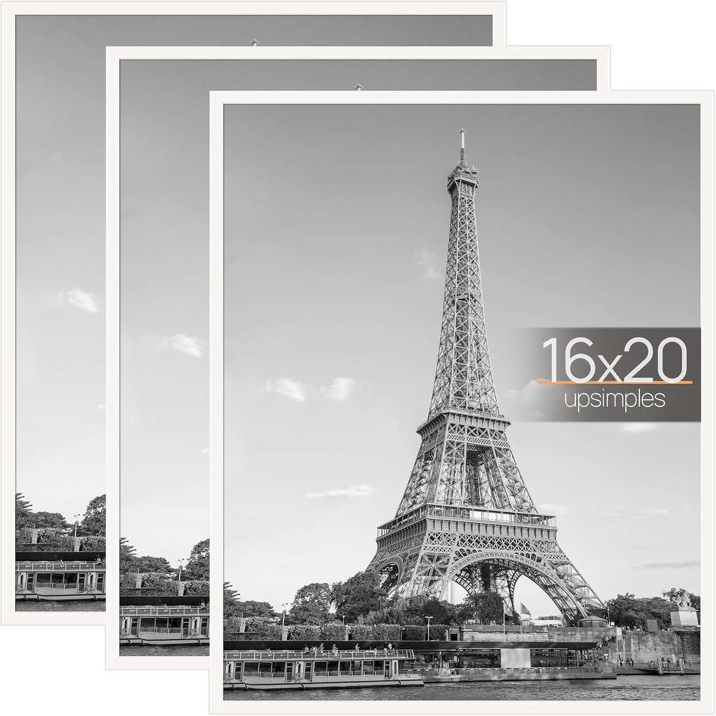 upsimples 12x16 Poster Frame, Easy Slide-In Assembly, Black, 3 Pack | Gallery Wall 12 x 16 Picture Frames Set for Family, Wedding, Christmas, Easy to Change Photos