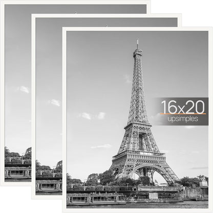 upsimples 12x16 Poster Frame, Easy Slide-In Assembly, Black, 3 Pack | Gallery Wall 12 x 16 Picture Frames Set for Family, Wedding, Christmas, Easy to Change Photos