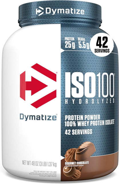 Dymatize ISO100 Protein Powder, 100% Whey Isolate, Cookies & Cream | 25g Protein, Hydrolyzed, Fast-Absorbing, Supports Muscle Health, 5.5g BCAAs, Gluten-Free, 20 Servings, 1.3 lb